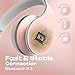 PowerLocus Wireless Bluetooth Over-Ear Stereo Foldable Headphones, Wired Headsets with Built-in Microphone for iPhone, Samsung, LG, iPad (Rose Gold)