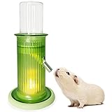 Hamiledyi Hamster Water Bottle with Lights Stand No Drip Small Animal Water Dispenser Pet Drinker Stand for Guinea Pig Mouse Gerbil Squirrel Small Animal Habitat Decoration (Green)