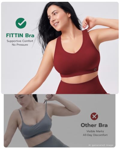 Image of FITTIN Supportive Sports Bra for Large-Bust: 12-Hour Zero-Pressure Comfort