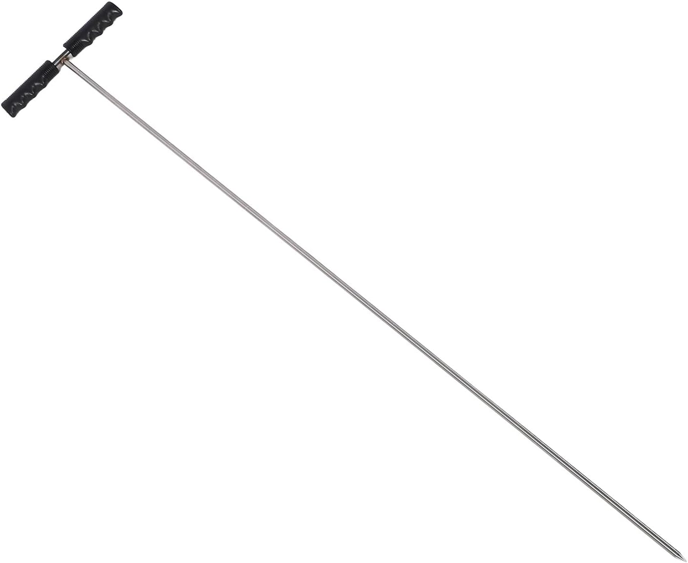Adjustable Stainless Steel Soil Probe for Efficient Ground Exploration for Septic Locator Tool, Metal Soil Probe Rod Landscaping and Gardening, 32-48 Inch Length