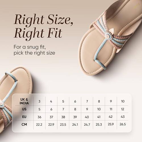 Image of Frido Women's Comfort Flat Sandals | Ethnic Style Slip-On | Super Soft Cushioned Sole, Padded Knit Upper, Breathable & Anti-Skid Zero-Drop | Available in Comfort Flat & Ethnic Kolhapuri style
