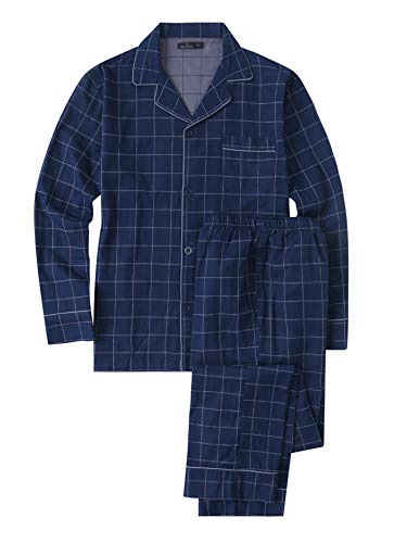 Noble Mount Mens Cotton Woven Double Layer Soft Pajama Sleepwear Set