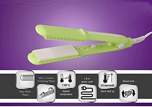 Image of TOLERANCE (NOVA) AT-8006A Women's MINI hair Crimper Styler Machine Best Hair Styler (Green),