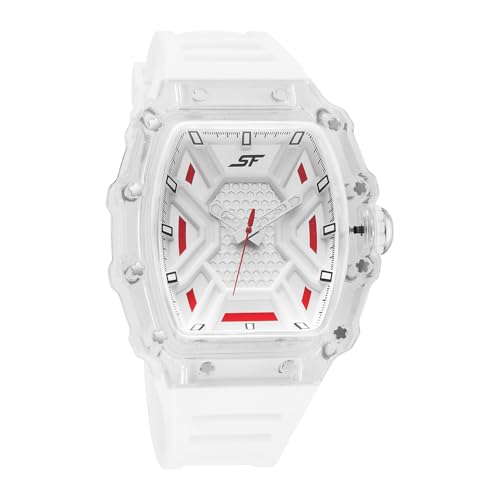 Image of SF Maiden Voyage Sport Watch Quartz Analog with White Dial White Silicon Strap Watch for Men - 77178PP05W