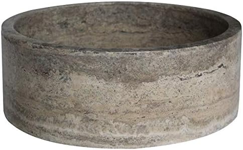 Cylindrical Natural Stone Vessel Sink - Antico Travertine 16"x6"
