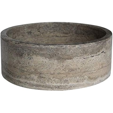 Cylindrical Travertine Vessel Sink Cover