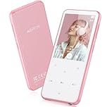AGPTEK Pink MP3 Player with Bluetooth 5.3, 64GB Internal Memory Expandable up to 128GB, 2.4 Inch Music Player with Speaker and FM Radio, Earphone Included