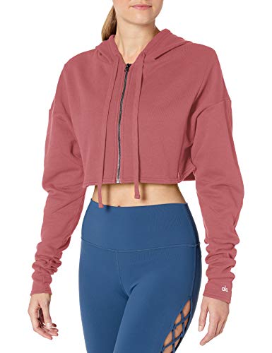 Alo Yoga Women's Cropped Sweatshirt, Rosewood, Medium