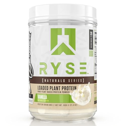 RYSE Naturals Series Loaded Plant Protein | 20g Protein from Pea, Chickpea, & Barley Rice | Zero Artificial Colors, Flavors, or Sweeteners | 20 Servings (Vanilla)