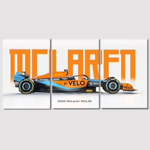 Image of Good Hope MCLAREN Formula 1 Car Poster, 3 Car Split 9x12 Inch Set for Room, A4 Size F1 Poster Wall Art for Home, Office, Living Room, Bedroom, wall decor Item Gift For Boys