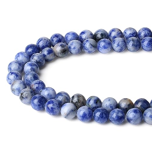 XIANNVXI 8mm Round Loose Blue Beads for Bracelet Making Blue Crystal Beads for Crafting for Jewellery Making 47 Pcs - Image 3