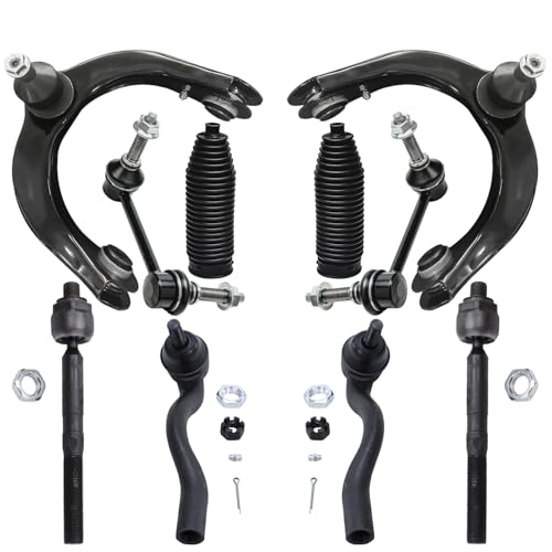 Image of Detroit Axle - Front End 10pc Suspension Kit for 2011-2015 Jeep Grand Cherokee Dodge Durango 2012 2013 2014, 2 Upper Control Arms w /Ball Joints, 4 Tie Rods, 2 Sway Bar Links, 2 Boots, Replacement