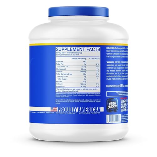 Image of Ronnie Coleman Whey XS Whey Protein Powder Vanilla Ice Cream 61 Servings - 20g Whey Isolate Protein Powder with BCAAs, EAAs & Glutamine - Low Sugar Supplement for Muscle Growth & Recovery