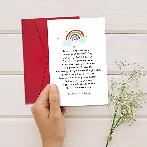 Image of Ogeby Happy Mothers Day Card Gifts for Mom to Be, Cute Mother's Day Poem Card from Bump, Lovely Pregnancy Announcement Card Gift
