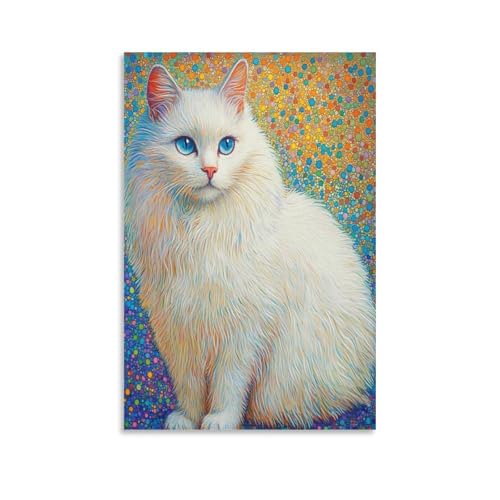 Tableau chat birman 50x75cm toile murale BXYAFEKUD pour déco salon