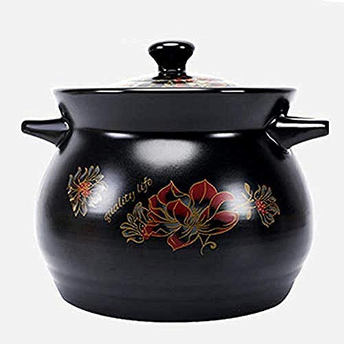 ZHANGXABN Olla de cerámica para cocinar, cazuela de Terracota, cazuela de cerámica de Barro, Resistente a Altas temperaturas, fácil de Limpiar, no se decolora, 6 l