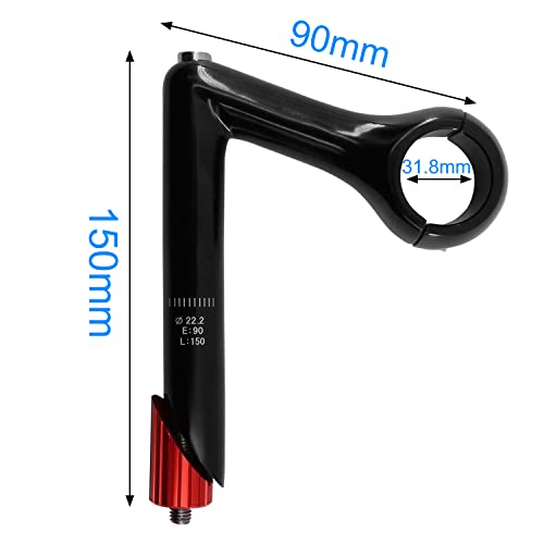 Weeras Electroplated Aluminum Alloy Bicycle Quill Stem Full Cnc Grinding Classic Vintage Bicycle Stem 31.8 Mm Black #TOP2