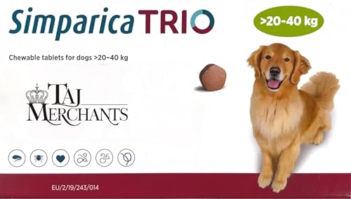 Image of (Imported) TM Presents SIMPAR I C A Chewables for Dogs of (20-40 kg)| (1 Tablet.)