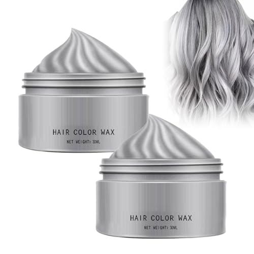 2PCS Cera de Color Para el Cabello, Tinte de Cabello Temporal Mujer y Hombre modelado temporal de una sola vez Cera natural del teñido de pelo del color,Para Fiestas, Cosplay HAIR STYLING AGENT