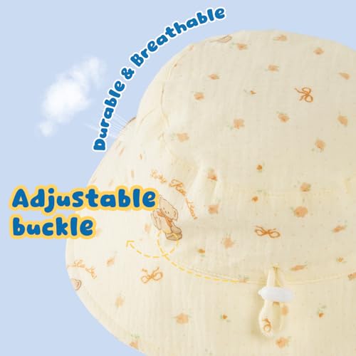 Image of Muslin Baby Sun Hat Sun Protection Baby Toddler Bucket Hats for Boys Girls