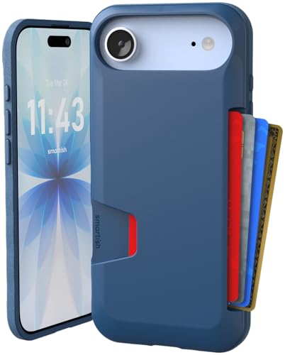 Smartish iPhone Air Wallet Case - Wallet Slayer Vol. 1 [Slim + Protective] Credit Card Holder - Drop Tested Hidden Credit Card Slot Cover for Apple iPhone Air - Blues on The Green