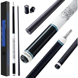KONLLEN 2.0 Carbon Fiber Pool Cue, Low Deflection Shaft | Pro taper cue with 11.8mm or 12.5mm tip, ebony inlay design and adjustable weight system