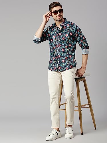 Image of Thomas Scott Men's | Printed | Full Sleeve | Slim Fit | 100% Cotton | Spread Collar | Casual Shirt