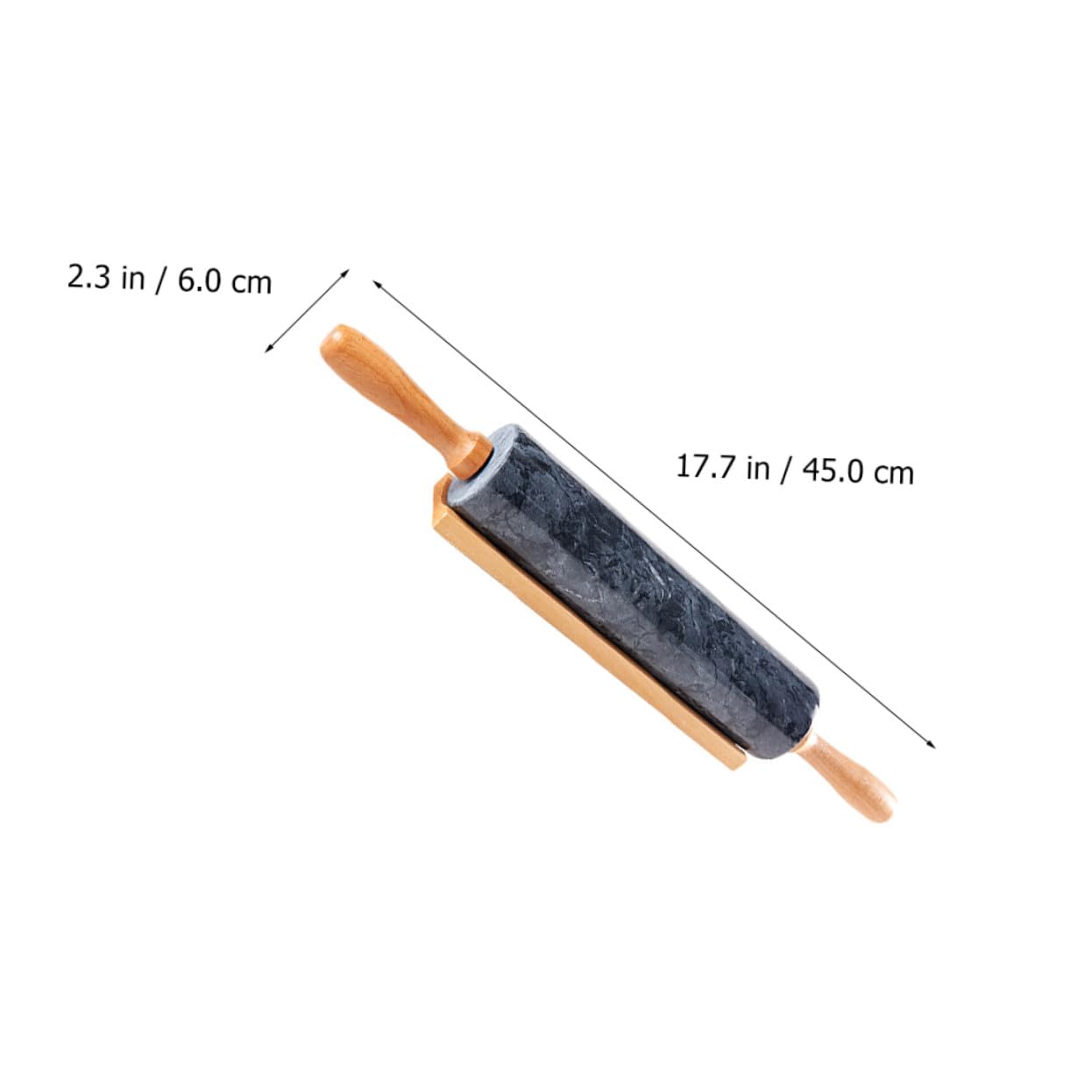 LIFKOME Nudelholz Elegantes mit Holzgriff aus Synthetischem Material Schwarzes Praktischer Backroller für Küche und Teigverarbeitung