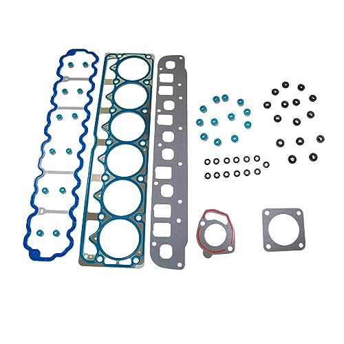 Image of DNJ HGB1128 Engine Cylinder Head Gasket Set with Head Bolt Kit, Complete Repair Set for 2004-2006 Jeep Grand Cherokee Wrangler 4.0L L6 12V OHV 242cid