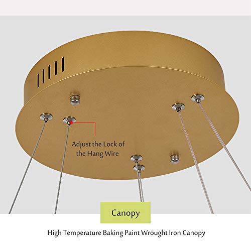 Lámpara colgante de anillo LED ajustable para eliminar zonas oscuras en comedores bajos 5