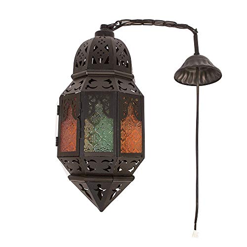 Kindgoo Moroccan Ceiling Light Fitting Handmade Vintage Moroccan Style Lamp Multicolored