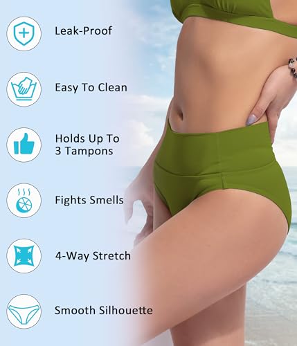Image of Beautikini Period Swimwear Bikini Menstrual Swim Bottoms Leakproof Bathing Suits for Teens Girl