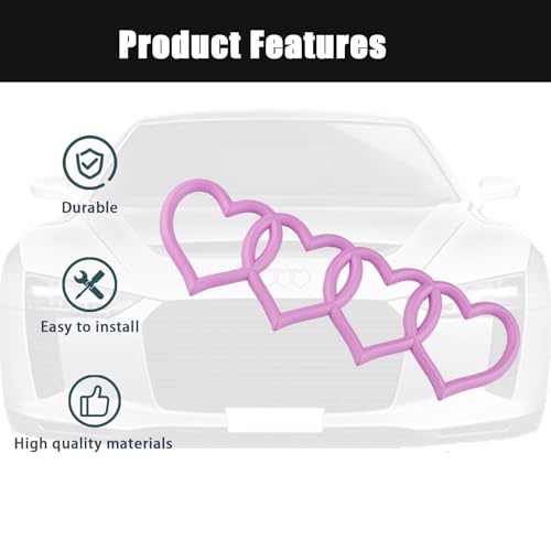 Image of Love Logo Rear Trunk Badge, Car Tail Replacement 3D Decorative Sticker (Pink)