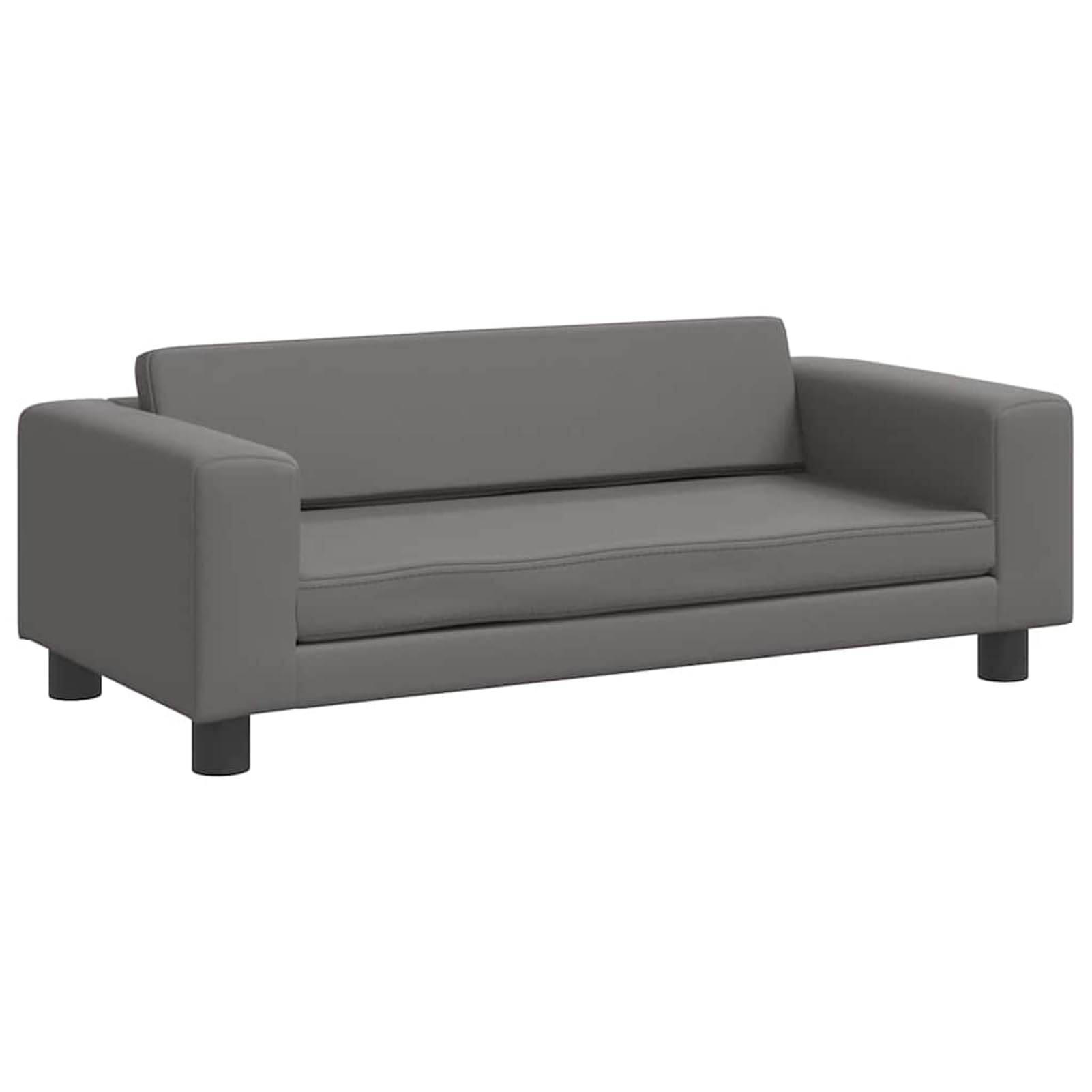 Hundebett mit Verlängerung Grau 100x50x30 cm Kunstleder | Weicher Schaumstoff, massiver Kiefernholzrahmen, wasserdichter Kunstlederbezug, einfache Reinigung, bis 50 kg