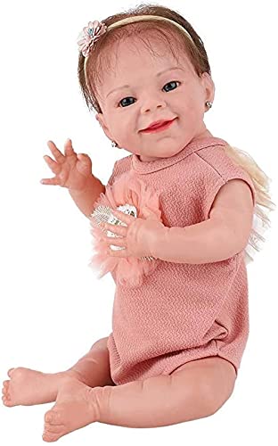 MWKL Lebensechte realistische Badepuppen Nettes Reborn Baby 50cm Vollsilikon Körper Rebirth Puppe Reborn Puppe… – Bild 5