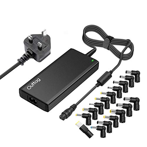 Outtag 65W Universal Laptop Charger Slim Power Supply AC Adatper Automatic Voltage 15V 16V 18.5V 19V 19.5V 20V Self-Regulation for Asus HP Dell Toshiba IBM Lenovo Acer Samsung Sony UK Plug Cord Lead