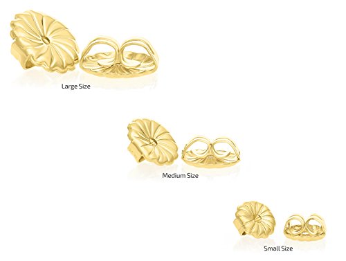 Art and Molly 14k Yellow Gold Earring Back Replacement Secure and Comfortable with Ear Locking Tension Grip Tight Nut (Medium)2