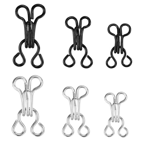 DNDGDLUA Lot De 50 Crochets à Coudre Et Fermetures à œIl Pour Manteau De Fourrure, Veste, Cape, éTole, Crochet De Soutien-Gorge, Fermeture à œIl, Crochet Pour...