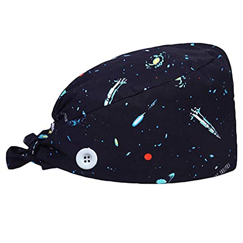 GEMVIE Gorros de Quirofano para Hombres y Mujers Ajustable,Reutilizable,con Estampado Animal,Gorros de Enfermera Cocinero Dentista Unisex,Color 7