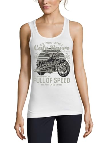 Débardeur cafe racer london street en coton blanc pour virée estivale