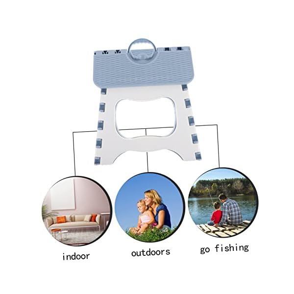 CLISPEED 3pcs Folding Chairs Portable Foot Stool Anti- Skid Step Stool Bathroom Stool Stools for Kids Folding Step Stools for Adults Folding Stools for Adults Portable Home Stool Grey Light - Image 8
