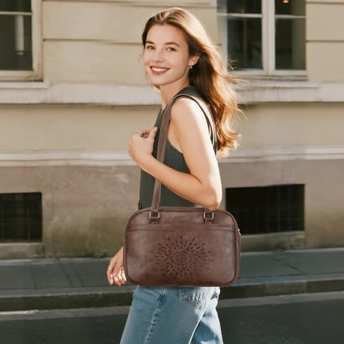 Bolso vegano para mujer con asa superior y diseño girasol miniatura 2