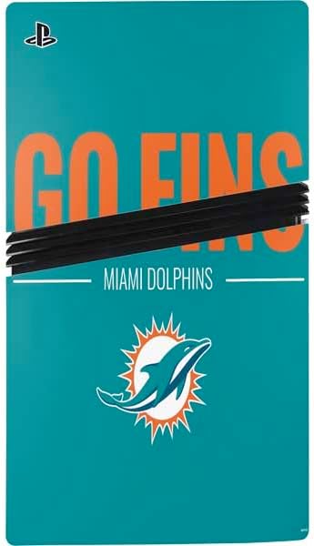 Skinit Decal Gaming Skin Compatible with PS5 Pro Bundle - Officially Licensed NFL Miami Dolphins Team Motto Design