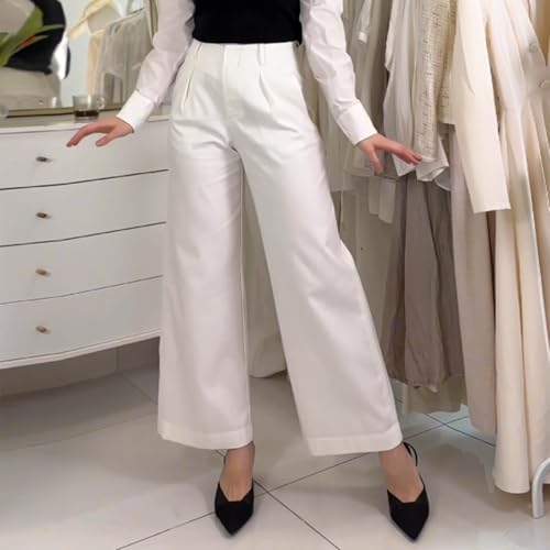 Women High Waisted Baggy Jeans Trendy White Straight Leg Full Length Boyfriends Jeans Y2K Denim Pants with Pockets, 274