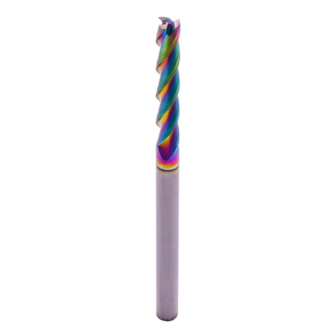 Solid Carbide Long End Mill(1Pc, 1/4in) - DLC Coated, 3 Flute, 37° Helix, 1/4" Cutting, 1/4" Shank, 1-1/2" Length of Cut, 4" Overall Length for Milling Aluminum and Copper, Square End