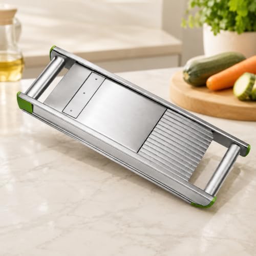 Image of Stainless Steel Vegetable Cutter & Slicer | Heavy-Duty Manual Slicer for Potato, Onion, Cabbage & Kitchen Use | Durable Commercial-Grade Vegetable Chopper with Sharp Blades