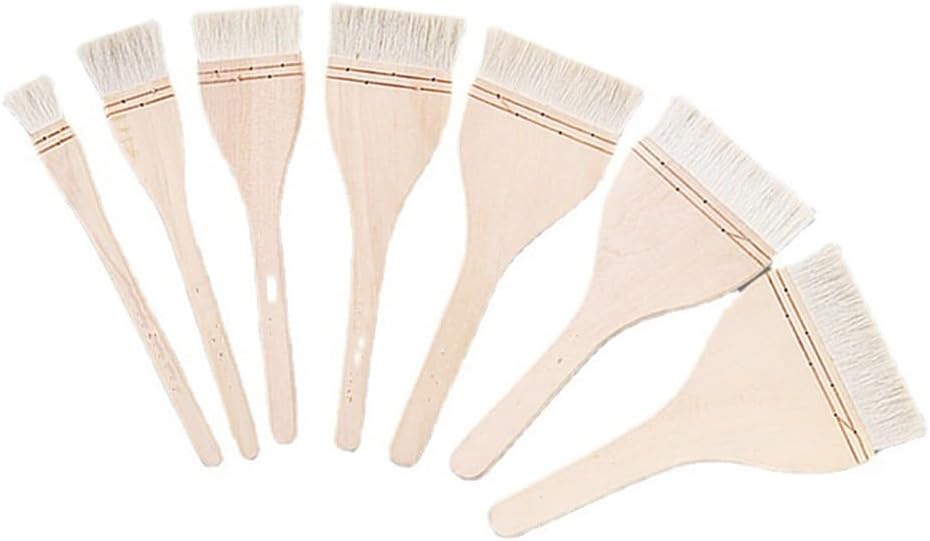 FUOEN ロングハンドルウールブラシソフトヘアクリーニングブラシオイルガッシュ水彩下絵フレーミングブラシ