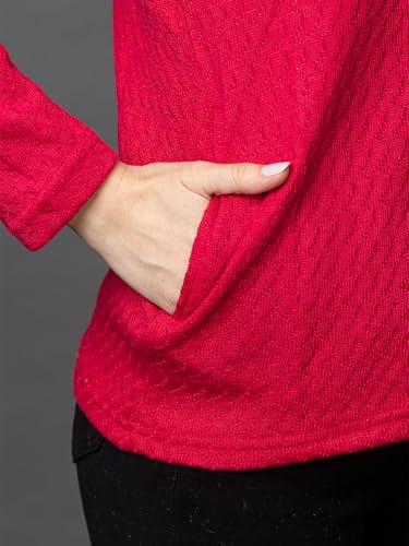 Image of Wear lusso Women Woolen V Neck Casual Wear Stylish Cardigan Sweaters for Winter with Side Pocket | Cozy and Warm Winter Sweater for Girls /Ladies