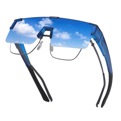 Image of HAOLOTA Fit Over Glasses Sunglasses for Men, Wrap Around Sunglasses for Driving Cycling Outdoors UV Protection