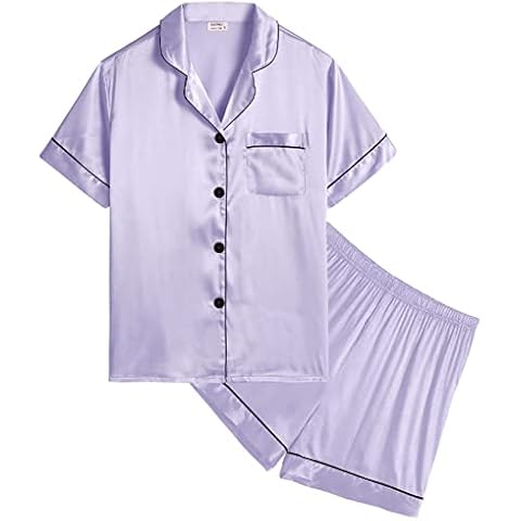 SWOMOG Silk Pyjamas for Kids Lavender Set Cover